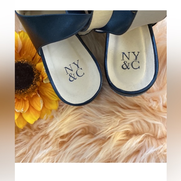 Mirrored Block Smoke Heeled Crossover Sandals By  NY & Company Size 8 EUC - Picture 6 of 7